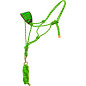 Lime Green Black Bronc Nose Horse Rope Halter With Lead Rope