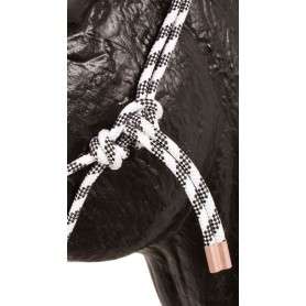 9939 White Black Bronc Nose Horse Rope Halter With Lead Rope