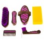 Six Piece Purple Zebra Crystal Bling Horse Grooming Kit