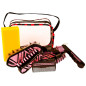 Six Piece Pink Zebra Crystal Bling Horse Grooming Kit