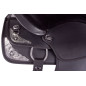 Black Silver Dura Leather Western Horse Saddle Tack 16 18