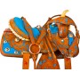 Chestnut Blue Inlay Barrel Racing Horse Saddle Tack 15 16
