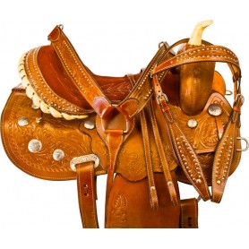 9985 Studded Barrel Racing Western Horse Saddle Tack 14 16