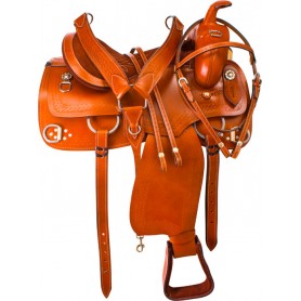 9995 Tan Training Western Pleasure Trail Horse Saddle Tack 15 18