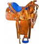 Royal Blue Inlay Western Youth Kids Pony Saddle Tack 10 13