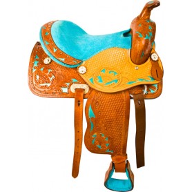 10026 Turquoise Youth Kids Pony Barrel Western Saddle Tack 12 13