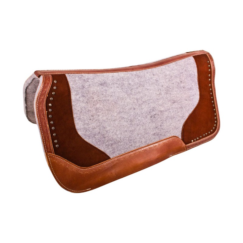 Brown Gray Therapeutic Contour Felt Western Saddle Pad