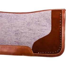 SP002 Brown Gray Therapeutic Contour Felt Western Saddle Pad