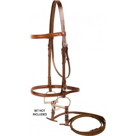 New Shires Aviemore Premium Leather Plain Bridle With Rubber Reins Black & Brown 