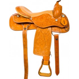 10049 Tooled Reining Trail Western Pleasure Horse Saddle Tack 15 16