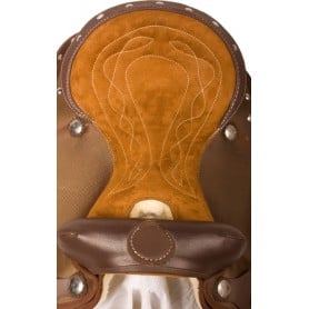 10051 Brown Silver Western Trail Synthetic Horse Saddle Tack 15 18