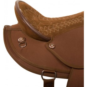 10062 Arabian Brown Synthetic Western Horse Saddle Tack 15 17