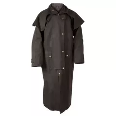Black Full Length Mens Australian Duster Coat