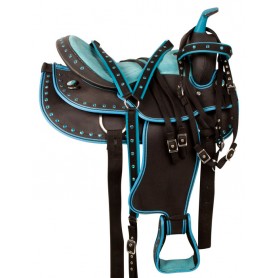 10100 Blue Crystal Cordura Trail Western Horse Saddle Tack 14 17