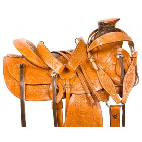 10104 Tooled Roping Ranch Roper Western Horse Saddle Tack 15 16