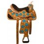 Turquoise Inlay Western Barrel Horse Saddle Tack 15 16
