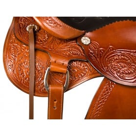 10116 Classic Tooled Western Pleasure Trail Horse Saddle Tack 16 17