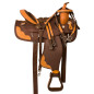 Leather Synthetic Brown Western Trail Saddle Tack 16