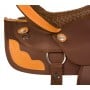 Leather Synthetic Brown Western Trail Saddle Tack 16
