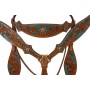 Jade Green Tooled Leather Hand Painted Western Horse Tack Set