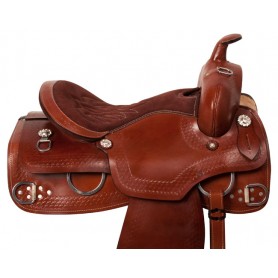 10129 Brown Western Ranch Training Trail Horse Saddle Tack 15 17