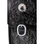 Hand Tooled Large Black Leather Western Trail Saddle Bags