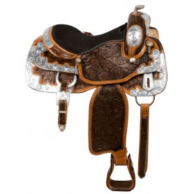 10133 Gorgeous Silver Western Pleasure Horse Show Saddle Tack 16