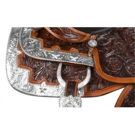 10133 Gorgeous Silver Western Pleasure Horse Show Saddle Tack 16