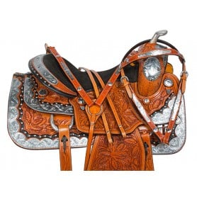 10142 Premium Silver Western Pleasure Show Horse Saddle Tack 16