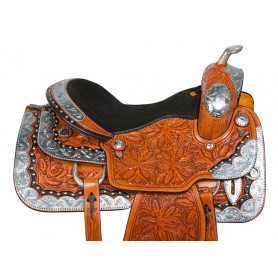10142 Premium Silver Western Pleasure Show Horse Saddle Tack 16