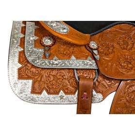 10144 Silver Leather Western Pleasure Show Horse Saddle Tack 16