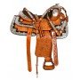 Chestnut Silver Inlay Western Pleasure Show Saddle Tack 16