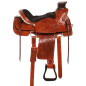 Chestnut Tooled Leather Roping Western Horse Saddle 15 18