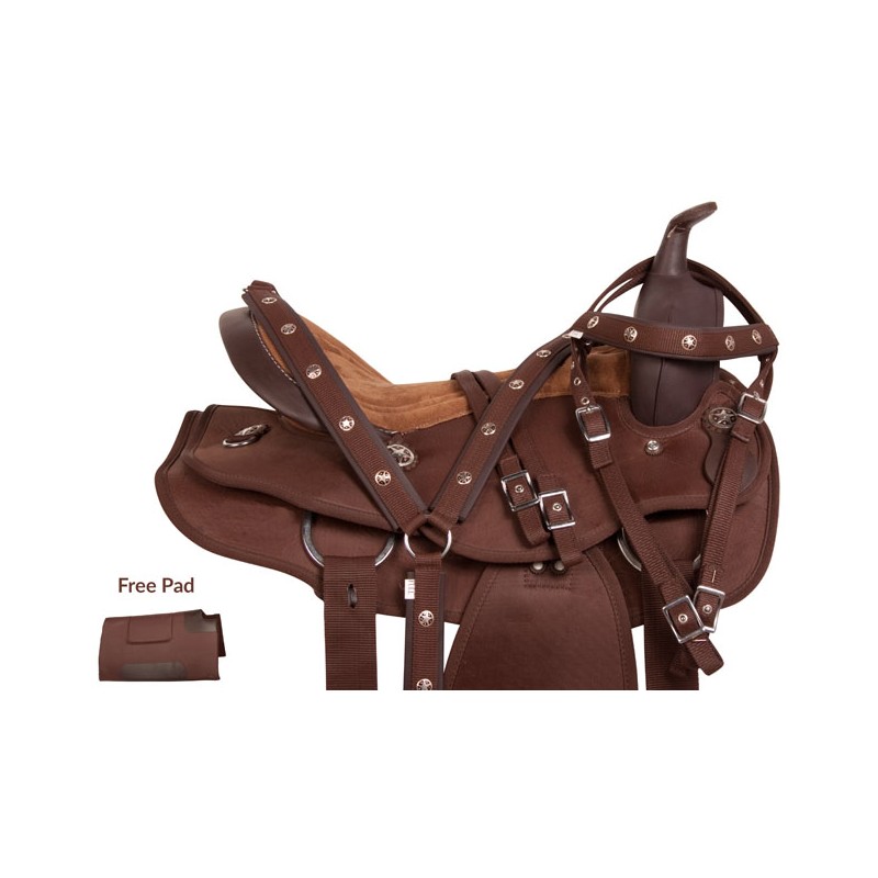 Western Brown Synthetic Pleasure Trail Saddle Tack 14 18