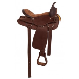 10174A Western Brown Synthetic Arabian Trail Saddle Tack 15 18