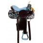 Black Turquoise Western Barrel Horse Saddle Tack 14