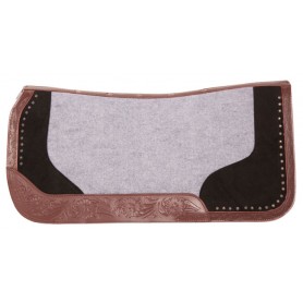SP047 Gray Felt Black Suede Show Roping Western Horse Saddle Pad
