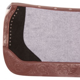 SP047 Gray Felt Black Suede Show Roping Western Horse Saddle Pad