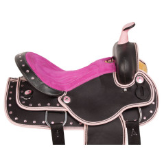 10186 Pink Crystal Western Trail Synthetic Horse Saddle Tack 14 15