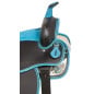 Turquoise Silver Western Synthetic Horse Saddle Tack 18