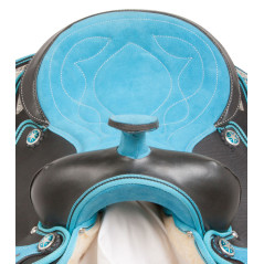 10768 Turquoise Silver Western Synthetic Horse Saddle Tack 14 17