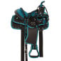 Teal Synthetic Western Pony Youth Kids Saddle Tack 10 13
