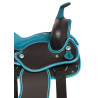 Teal Synthetic Western Pony Youth Kids Saddle Tack 10 13