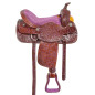 Purple Inlay Barrel Racing Western Horse Saddle Tack 16