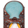 Turquoise Inlay Brown Barrel Horse Western Saddle 14