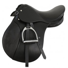 New 15-18 Premium Black English Saddle Leathers & Irons