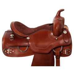 10129M Brown Western Ranch Training Trail Mule Saddle Tack 16