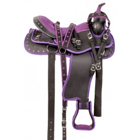 10220 Purple Crystal Western Trail Light Horse Saddle Tack 14 17
