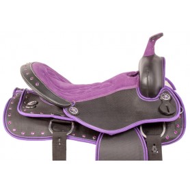 10220 Purple Crystal Western Trail Light Horse Saddle Tack 14 17