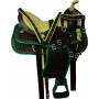 Green Crystal Synthetic Western Horse Saddle Tack 14